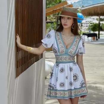 Слитный женский купальник, купальник, пляжная одежда, купальный костюм с принтом, пуш-ап, женское платье для плавания с коротким рукавом, V-образным вырезом и открытой спиной