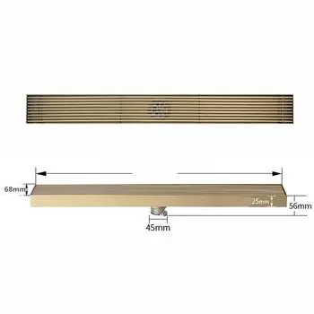 Слив для пола Fevnd нержавеющая сталь матовый золото 600/800 мм