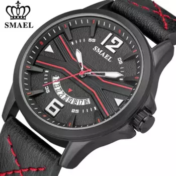 SMAEL модные кварцевые часы мужские индивидуальный дизайн циферблата наручные часы кожаные повседневные водонепроницаемые мужские часы Relogio Masculino