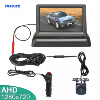 SMALUCK 4,3 дюймов AHD 800x480 Складной автомобильный монитор 1280*720 HD Starlight ночное видение резервная Автомобильная камера заднего хода автомобиля