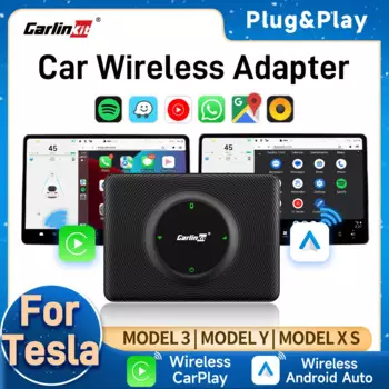 Смарт-бокс CarlinKit для Tesla, поддержка беспроводного CarPlay и Android, автоматическое онлайн обновление, простое использование для модели Y 3 X S Tesla Ai Box