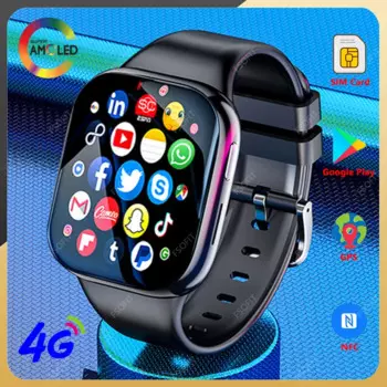 Смарт-часы AMOLED 4G, телефон Android, GPS, HD камера, телефон, SIM-карта, Wi-Fi, Bluetooth, беспроводной, быстрый доступ в Интернет