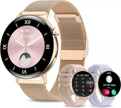 Смарт-часы для женщин, Bluetooth, звонки, Android, Смарт-часы, водонепроницаемый фитнес-трекер, спортивный шагомер, пульсометр