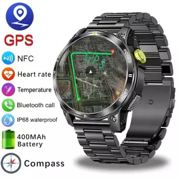 Смарт-часы мужские с AMOLED-экраном 1,5 дюйма, Bluetooth, GPS, фитнес-трекером