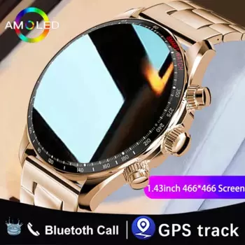 Смарт-часы мужские с AMOLED-экраном 2023 дюйма, Bluetooth, GPS, ии