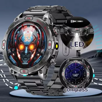 Смарт-часы мужские с фонариком, GPS, фитнес-трекер для занятий спортом, Смарт-часы Huawei Xiaomi AMOLED, 1,43 дюйма, часы с Bluetooth