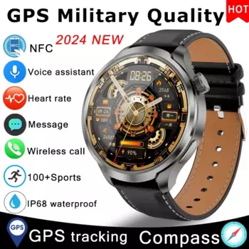 Смарт-часы мужские с GPS, 1,85 дюйма, AMOLED, 360*360, HD-экран