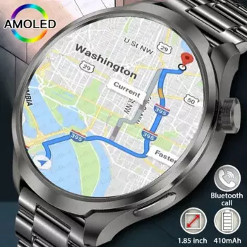 Смарт-часы мужские с компасом, HD-экраном 1,85 дюйма, GPS, датчиком движения и Bluetooth