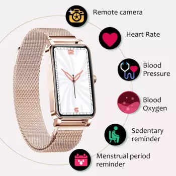 Смарт-часы женские с сетчатым ремешком, 2024