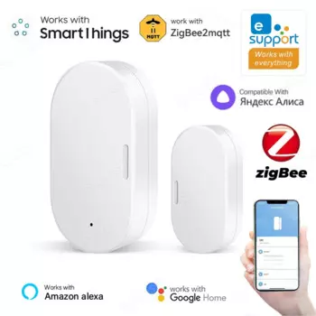 Смарт-датчик открытия и закрытия дверей ZigBee, детекторы для умного дома, управление через приложение eWelink через Alexa Google Home 2MQTT