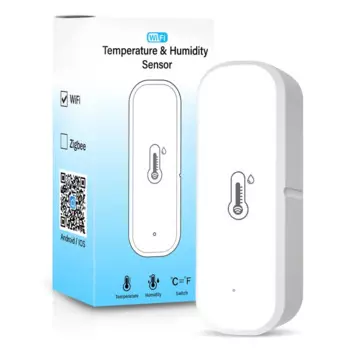 Смарт-датчик температуры и влажности Tuya, Wi-Fi, работает от батареи, работает с Alexa Google Home