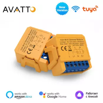 AVATTO Tuya WiFi Smart Dimmer Switch Module 1/2 Gang