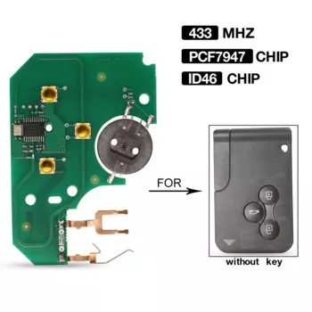 Смарт-карта jingyuqin, 3 кнопки, 434 МГц, ID46 PCF7947