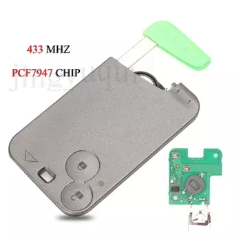 Смарт-карта jingyuqin для Renault Laguna Espace Velsatis 2001-2009, 2 кнопки, 433 МГц, чип ID46 PCF7947