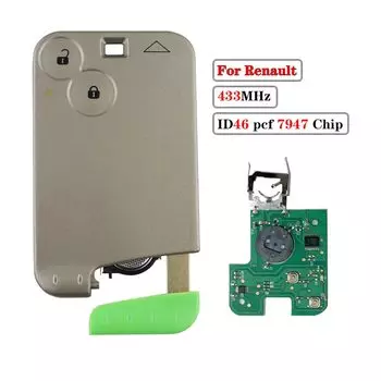 Смарт-карта YIQIXIN без ключа для Renault Laguna Espace Velsatis 2001-2006, 2-кнопочный пульт дистанционного управления для автомобильного ключа, чип ID46 PCF7947, маленький лезвие