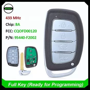 Смарт-ключ DIYKEY без ключа, дистанционный брелок с 4 кнопками, чип 433 МГц 8A для Hyundai Elantra 2019 2020, Fob 95440-F2002 CQOFD00120