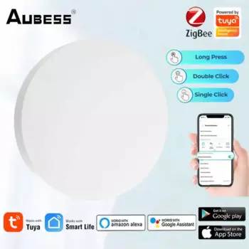 Смарт-переключатель Tuya ZigBee, беспроводной пульт управления одним ключом, сцена с несколькими способами, голосовой помощник Google Alexa