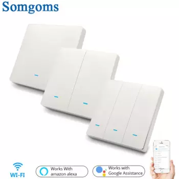 Умный Wi-Fi выключатель Somgoms пластик без нейтрали