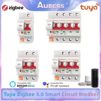 Смарт-выключатель Tuya Zigbee ZJSB9 1P-4P, голосовой выключатель с таймером и дистанционным управлением через Tuya Alexa Google Home, 3,0