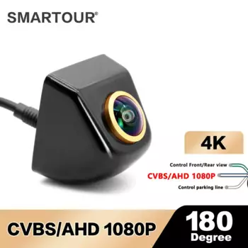 SMARTOUR 180 градусов AHD Автомобильная камера с объективом «рыбий глаз» Starlight ночного видения HD Автомобильная камера заднего вида Full HD 4-контактная парковочная камера