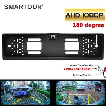 SMARTOUR 4K CVBS 180 градусов 1920x1080P AHD EU Европейский автомобильный номерной знак заднего вида рамка камера рыбий глаз ночное видение