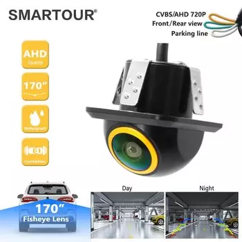 SMARTOUR CCD NTSC HD ночного видения высокой четкости 170 ° Объектив «рыбий глаз» для автомобиля, обратная резервная камера заднего вида, 3-кратная камера управления, автомобиль