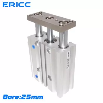 SMC тип компактный направляющий цилиндр тонкий трехосевой пневматический цилиндр с направляющим стержнем MGPM диаметр 25 мм ход 10-200 мм MGPL25