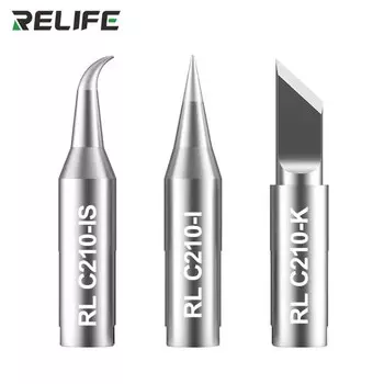 Сменное паяльное жало RELIFE RL-C210 (I/IS/K) для паяльной станции T210, прямые жала, изогнутые наконечники, сменные наконечники