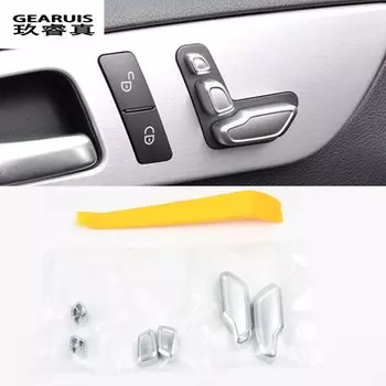 Сменные кнопки для регулировки сиденья автомобиля, декоративные наклейки для Mercedes Benz C E Class W204 W212, автомобильные аксессуары