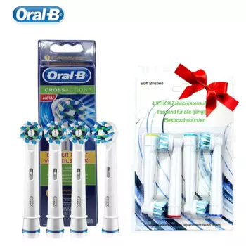 Сменные насадки для зубных щеток Oral B EB50 Cross Action, глубокая очистка, Германия, насадки для зубных щеток с мягкой щетиной Купите 1, получите 1 бесплатно