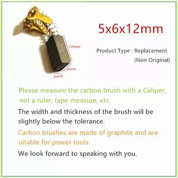 Сменная углеродная щетка Hitachi, 2 шт., 12x6x5 мм для 328202 334696 328200 G18DSL G18DL G14DSL G14DL CE18DSL, запчасти для электроинструмента