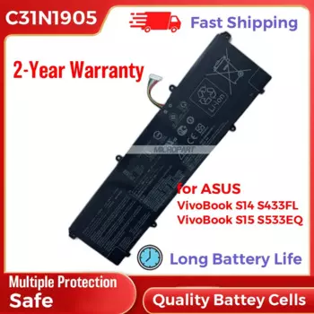Сменный аккумулятор C31N1905 для ноутбука Asus VivoBook S14 S433FL VivoBook S15 S533EQ, длительный срок службы батареи 11,55 В, 50 Втч