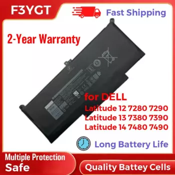 Сменный аккумулятор для ноутбука Dell Latitude 12 7280 7290 Latitude 13 7380 7390 Latitude 14 7480 7490 7,6 V Li-Ion 60Wh F3YGT