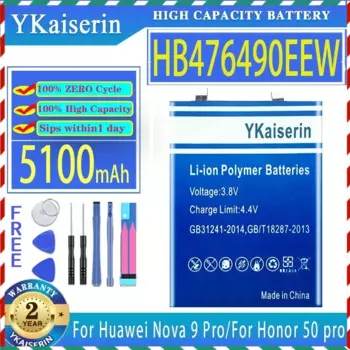 Сменный аккумулятор YKaiserin 5100 мАч HB 476490 Батареи EEW для Huawei Nova 9 Pro 9 Pro для Honor 50 pro 50 pro
