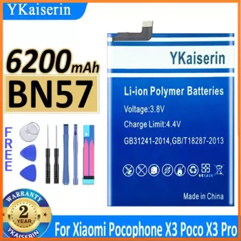 Сменный аккумулятор YKaiserin BN57 BN61 для Xiaomi Pocophone X3/X3 Poco X3 Pro X3Pro, аккумуляторы для смартфонов, гарантия