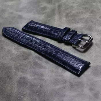 Сменный кожаный ремешок для наручных часов, мужской дермальный браслет с крокодиловой текстурой, темно-синий 20 мм 21 мм 22 мм