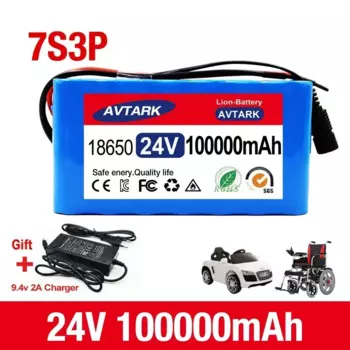 Сменный литий-ионный аккумулятор 24 В 18650 Ач 7S3P 29,4 в + зарядное устройство 2 а для аккумулятора на колесах