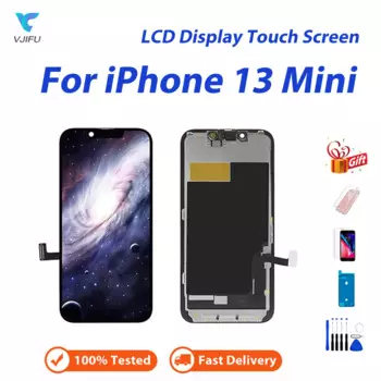 Сменный ЖК-экран для iPhone 13 Mini, сенсорный экран, дигитайзер, рамка в сборе, 5,4 дюймовая панель, Ремонтный аксессуар для телефона