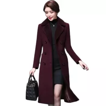Смешанное шерстяное пальто, женское корейское 2023, новое шерстяное пальто для мамы, длинное утепленное пальто, женское осенне-зимнее меховое пальто высокого качества