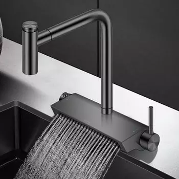 Смеситель для кухни QINGYU ELEVEN черный латунный