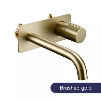 Смеситель для раковины Bagnolux настенный матовый золото