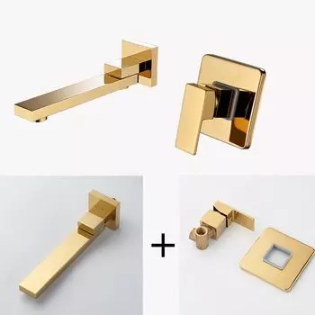 Смеситель для раковины BAKALA настенный керамический матовый черный