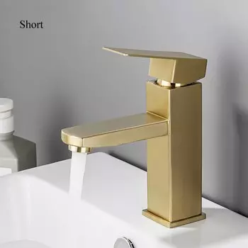 Смеситель для раковины черный золото матовый