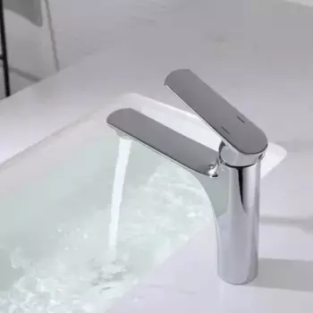 Смеситель для раковины из цинкового сплава с одним держателем и одним отверстием для ванной комнаты, смеситель для раковины с горячей и холодной водой, смеситель для раковины со шлангом