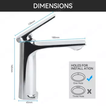 Смеситель для раковины SZKOSTON, серебристый, латунный