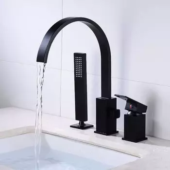 Смеситель для раковины Tuqiu черный керамический