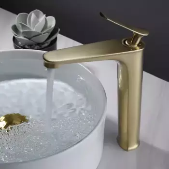 Смеситель для раковины в ванную комнату, Матовый Золотой смеситель для раковины, однорычажный кран для горячей и холодной воды, латунный Смеситель для раковины, латунный Смеситель для раковины с разборкой