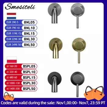 Настенный смеситель для раковины Smesiteli матовый черный