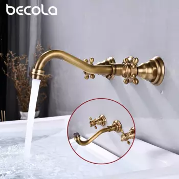 BECOLA Смеситель для ванной комнаты античная бронза керамический