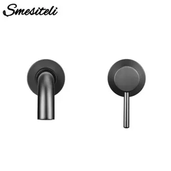 Смеситель для ванной Smesiteli настенный черный керамический